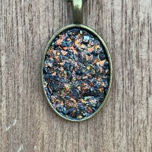 Handmade Multi Crystal Pendant on Bronze Chain